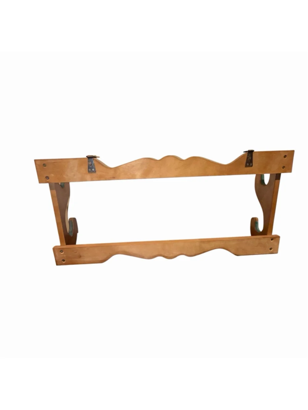 Vintage Dual Wall Hanging Display Rack w/Green Felt Multi Purpose Coat Rack